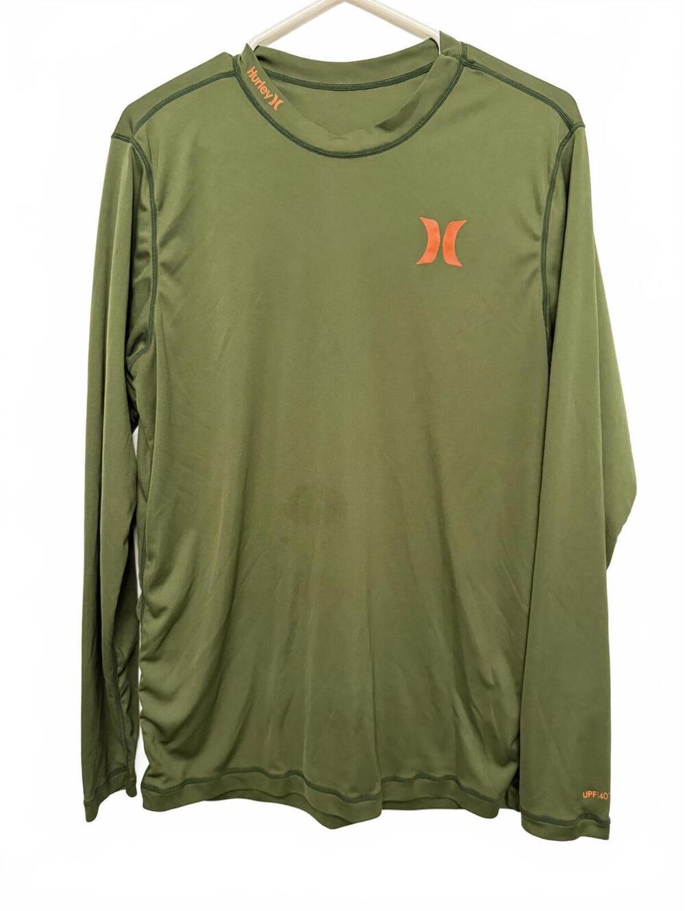 Hurley Long Sleeve UPF 40+ Olive Green Performance Shirt NO Tag Fits Size Large